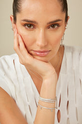 Radiant Silver Slider Tennis Bracelet, White Rhodium, Premium Cubic Zirconia  + Give Magic Gift